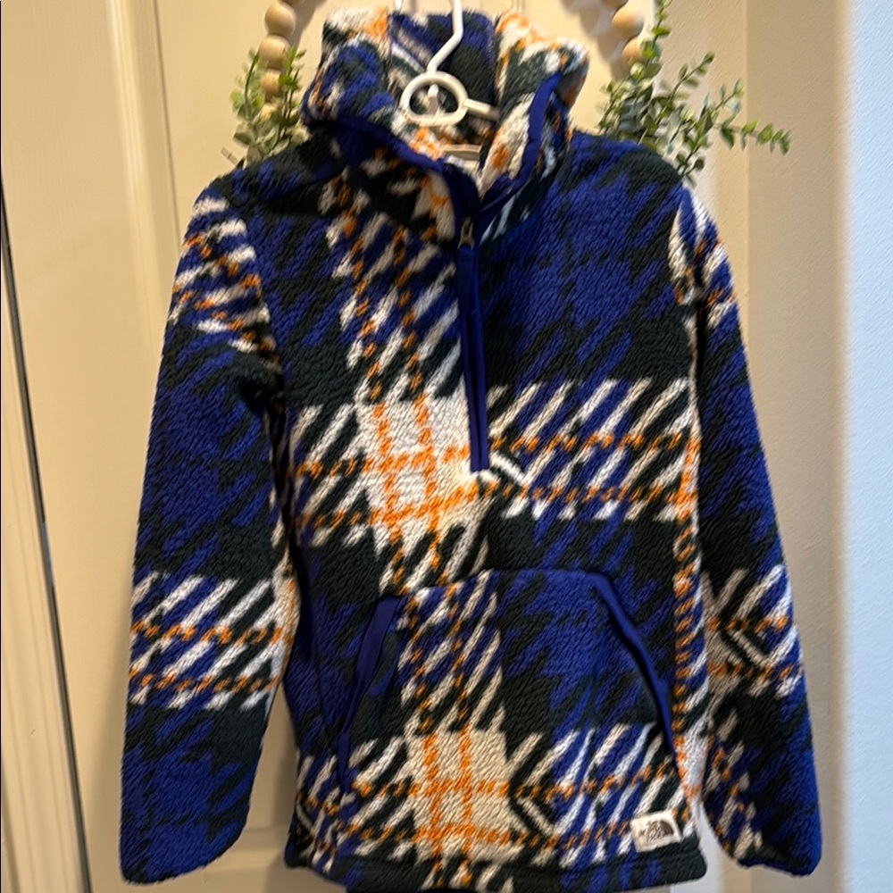 The North Face Blue and Black Sherpa Jacket